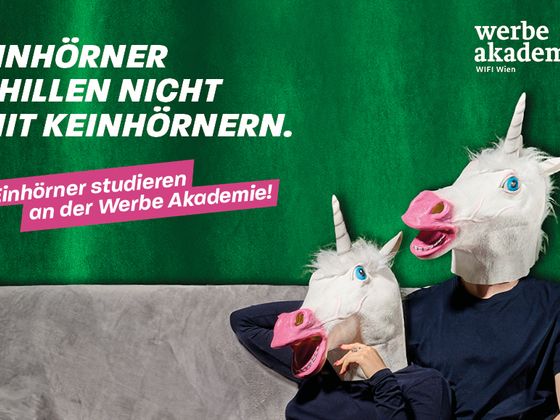 Foto: Kampagnensujet "Einhörner chillen nicht mit Keinhörnern"