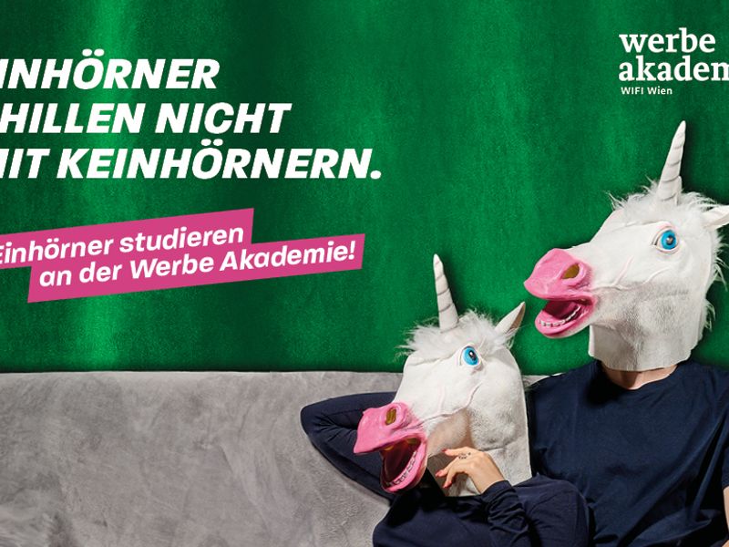 Foto: Kampagnensujet "Einhörner chillen nicht mit Keinhörnern"